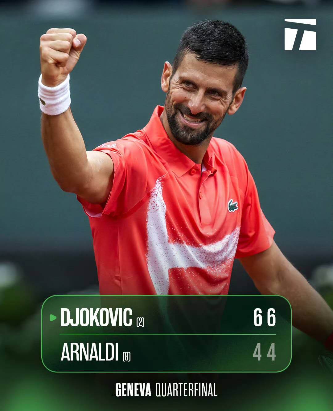 德约惊险复仇阿纳尔迪，进四强距离百冠仅差两胜，王曦雨进决胜轮