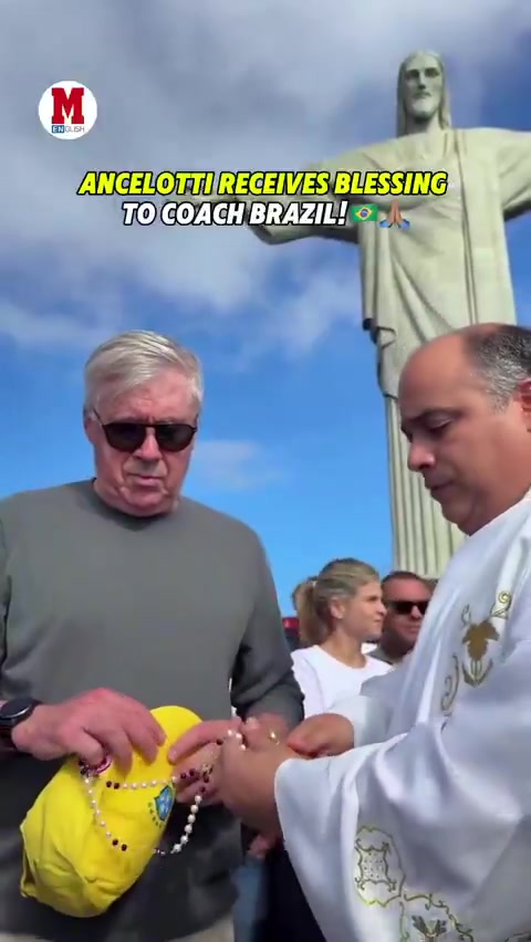 电子png游戏即将带巴西征战世预赛，安切洛蒂在里约基督像下接受神父圣水祝福